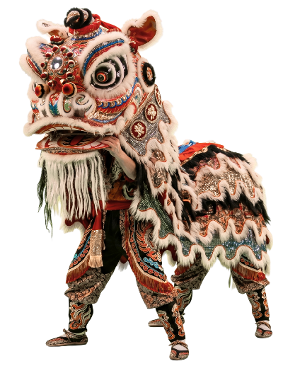 Un león de la dnaza tradicional China, la danza del león